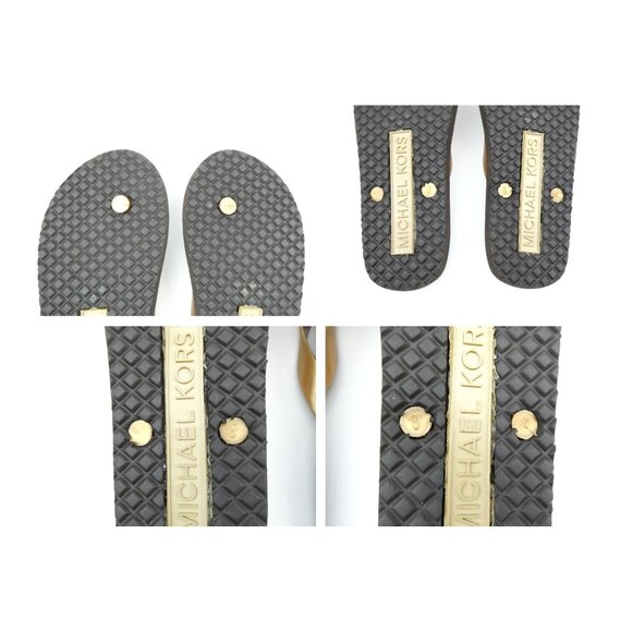 Michael Kors Brown Gold Flip Flops Size 8 - Picture 9 of 10